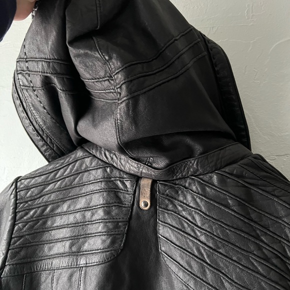 Vintage Mackage hooded leather jacket women’s small - Picture 5 of 8